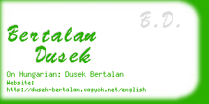 bertalan dusek business card